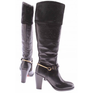 Women's Boots Shoes LA MARTINA L7106928 Palmellato Nero Leather Black Made Italy
