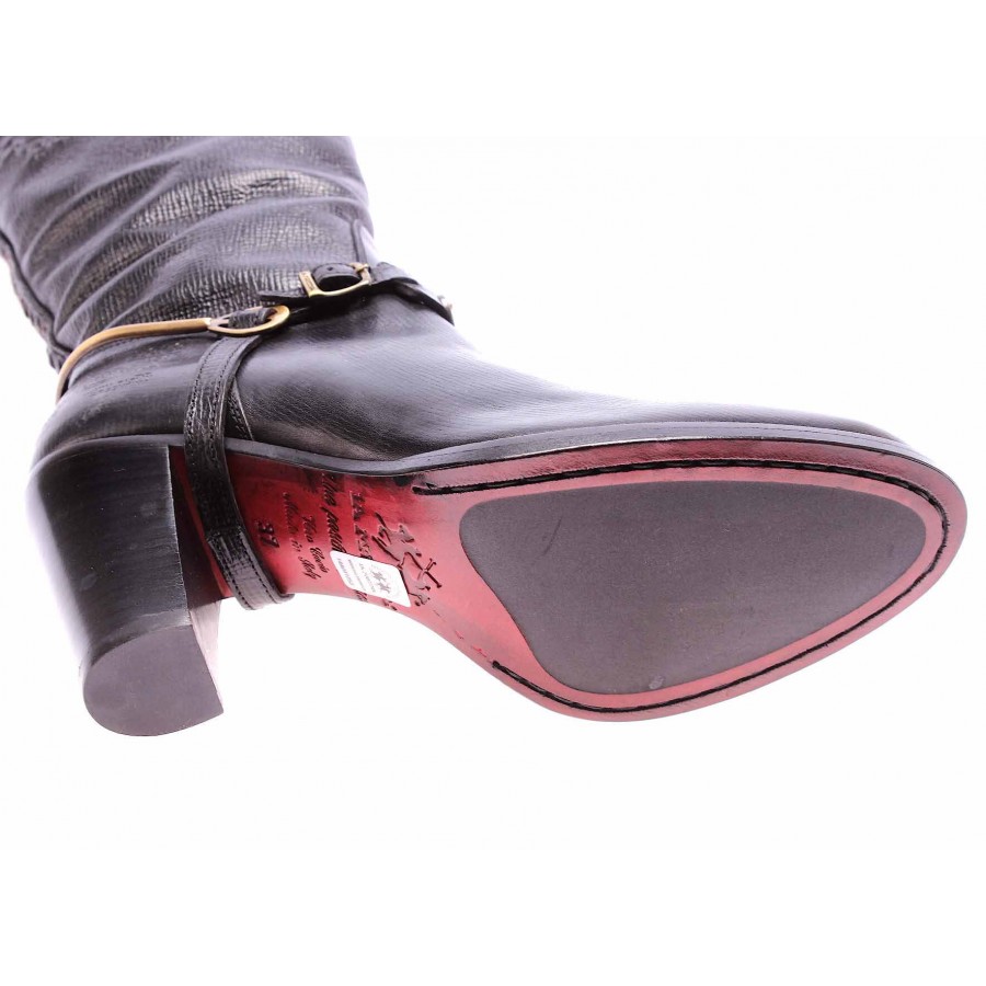 Women's Boots Shoes LA MARTINA L7106928 Palmellato Nero Leather Black Made Italy
