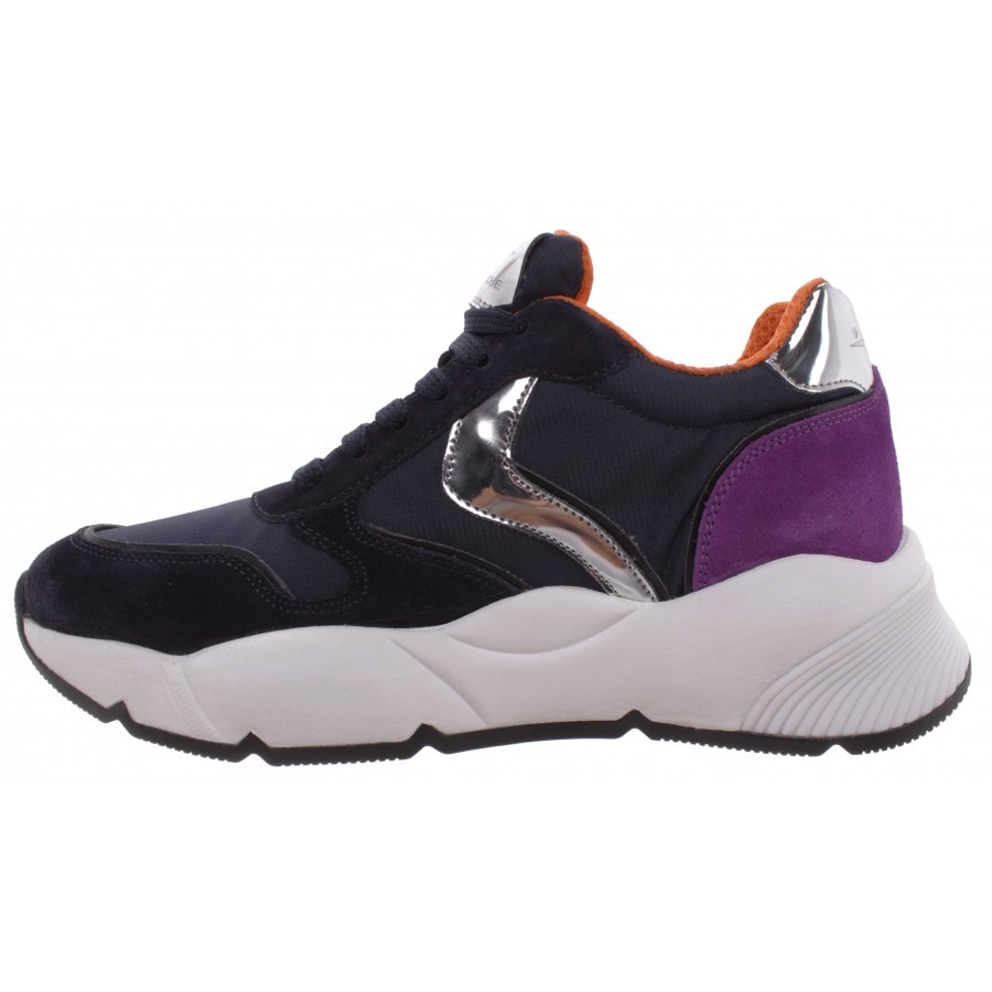 Women's Sneakers VOILE BLANCHE Sheel Blue Viola Suede Fabric Purple