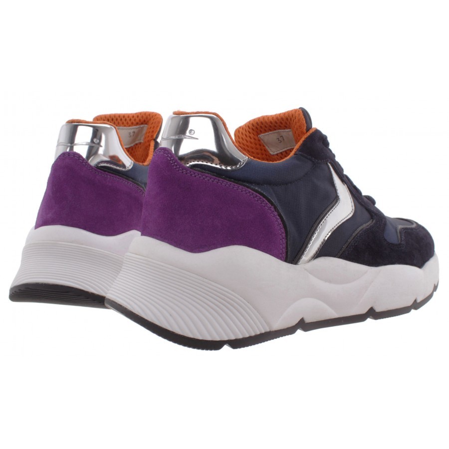 Women's Sneakers VOILE BLANCHE Sheel Blue Viola Suede Fabric Purple