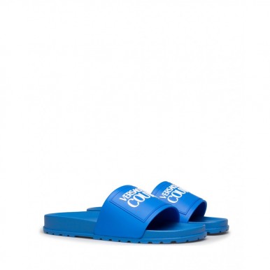 Men's Sandals Slippers VERSACE JEANS COUTURE E0YWASQ2 71353 202 Fabric Blue