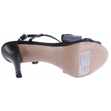Women's Shoes Sandal Heels MANAS LEA FOSCATI Leather Black Made In Italy Luxury