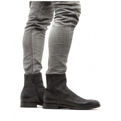 Men's Ankle Boot Shoes PANTANETTI 13980F Iroko Nero Leather Black