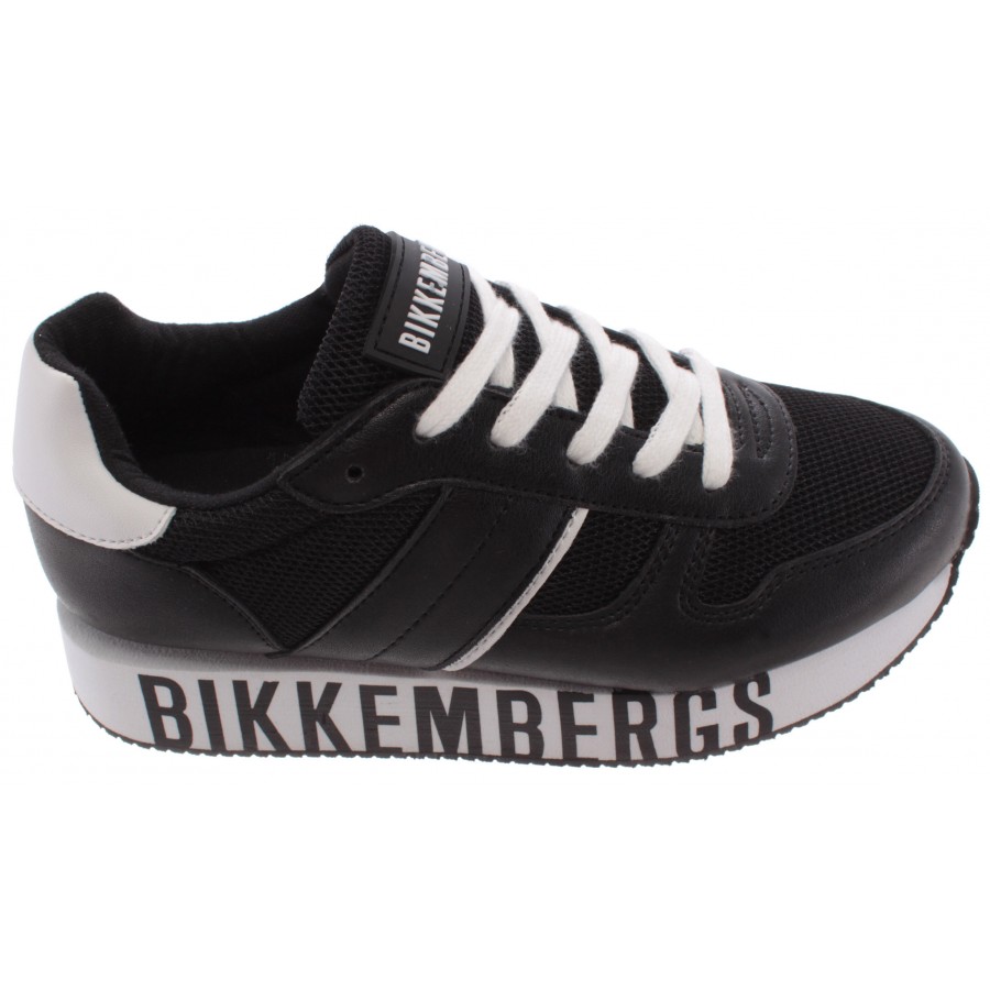 Women's Girls Sneakers BIKKEMBERGS Junior Leather Black