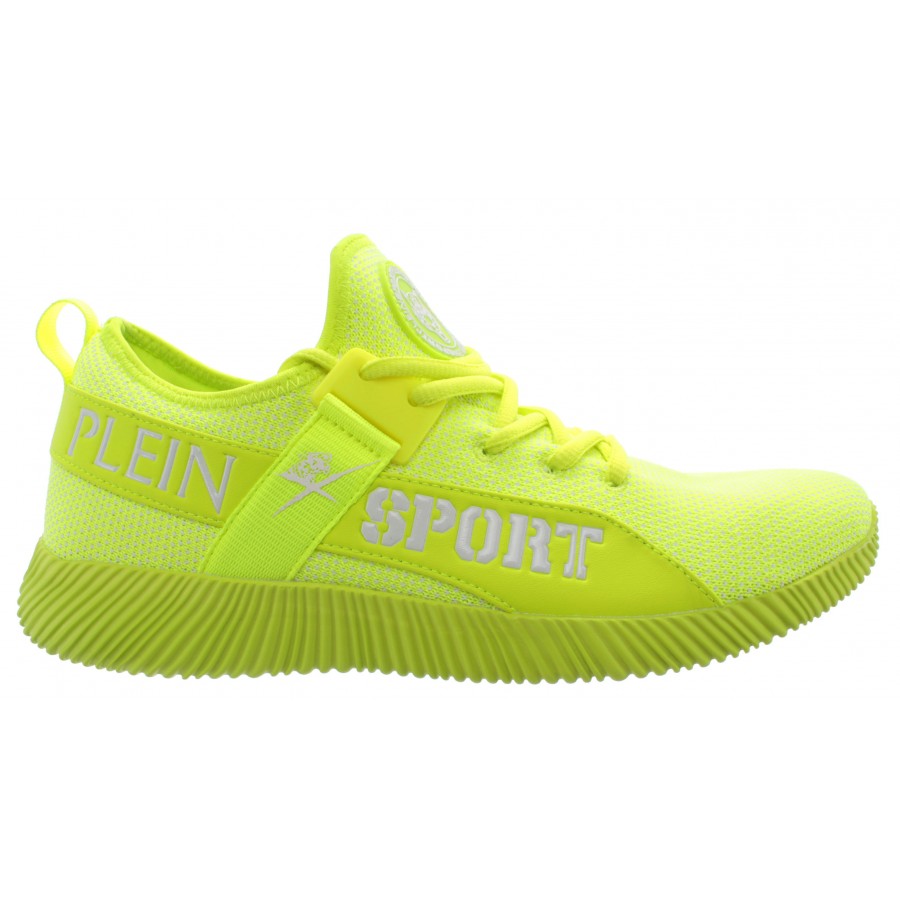 Herren Sneakers PLEIN SPORT Carter Yellow Run Faster Gelb Fluo