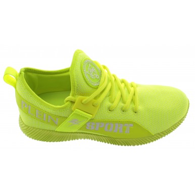 Herren Sneakers PLEIN SPORT Carter Yellow Run Faster Gelb Fluo