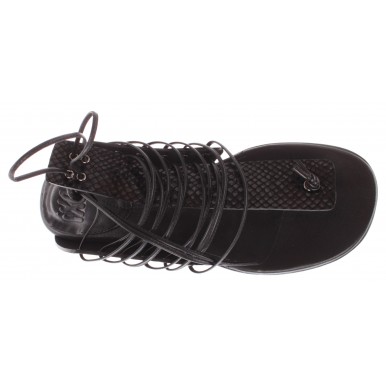 Women's Sandals iXOS Kafka Joyce Real Leather Black Made In Italy