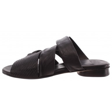 Women's Sandals iXOS Bukowski Wilde Real Leather Black Made Italy