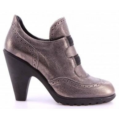 Chaussures Femmes Talon Bottines HOGAN BY KARL LAGERFELD Cuir Gris Exclusif Luxe