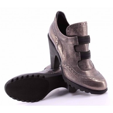 Chaussures Femmes Talon Bottines HOGAN BY KARL LAGERFELD Cuir Gris Exclusif Luxe