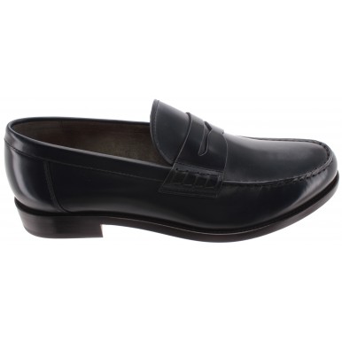 Men's Loafers DOUCAL'S Horse Goose Leather Dark Blue