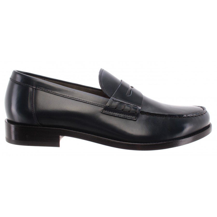 Men's Loafers DOUCAL'S Horse Goose Leather Dark Blue