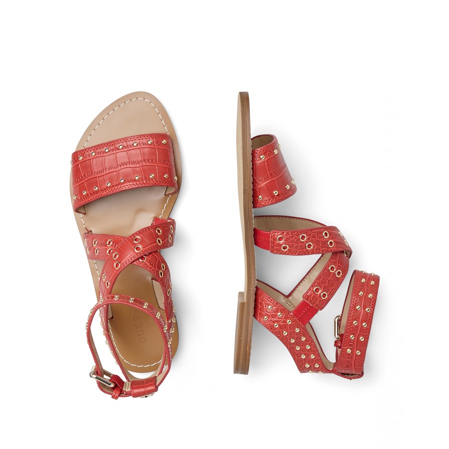 Zapatos Sandalias Mujer GUESS FL6CV2PEL03 Red Cuero sintético Rojo