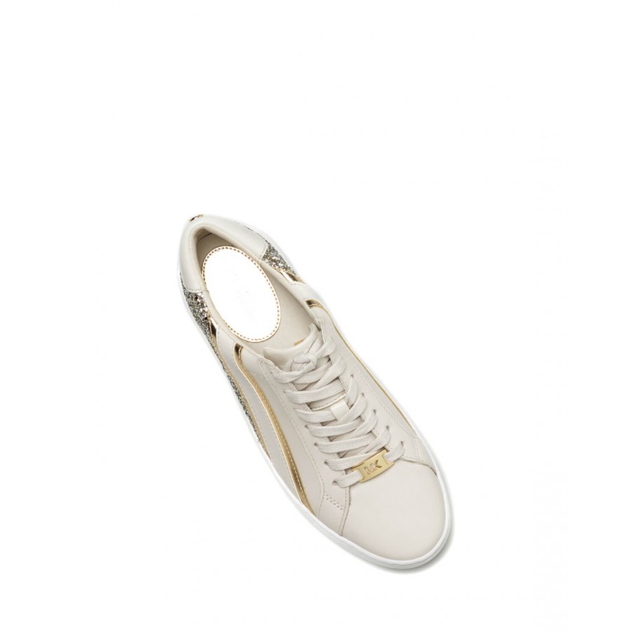 Women's Shoes Sneakers MICHAEL KORS Slade Cream Glitter Gold Leather