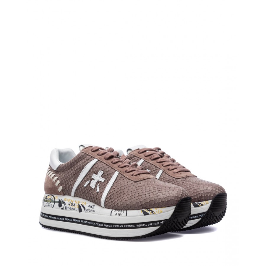 Women's shoes sneakers premiata beth 5342 leather antique pink