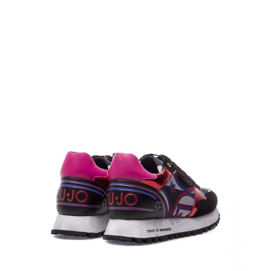 Scarpe Donna Sneakers LIU JO Milano Wonder 24 Nylon Multi Nere