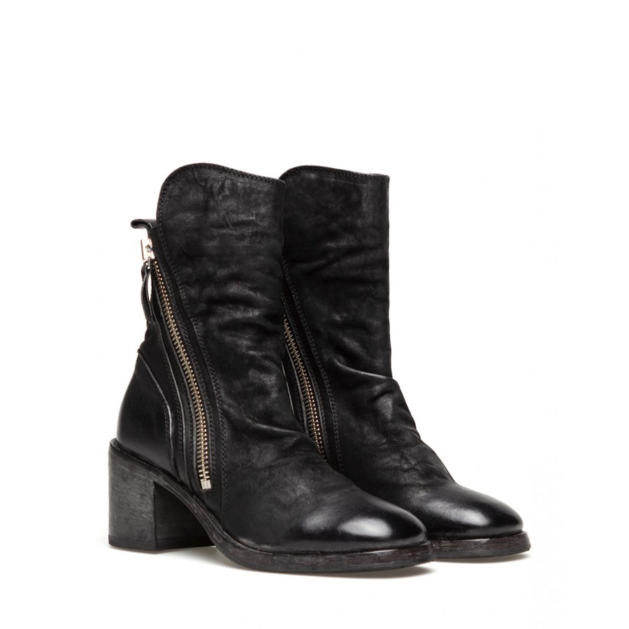 Women's Ankle Boots MOMA 1CW183-BA Bandolero Nero Leather Black