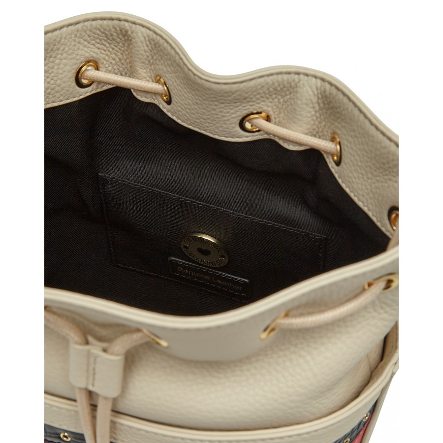 Women's Hand Schuolder Bag LOVE MOSCHINO JC4233 Ivory Black Red Calf Leather