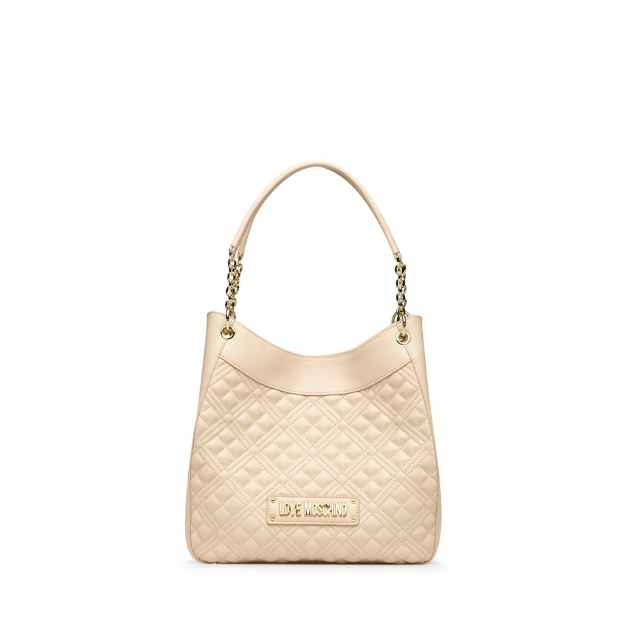 Women Hand Shoulder Bag LOVE MOSCHINO JC4014 Pu Natural Beige Synthetic Leather
