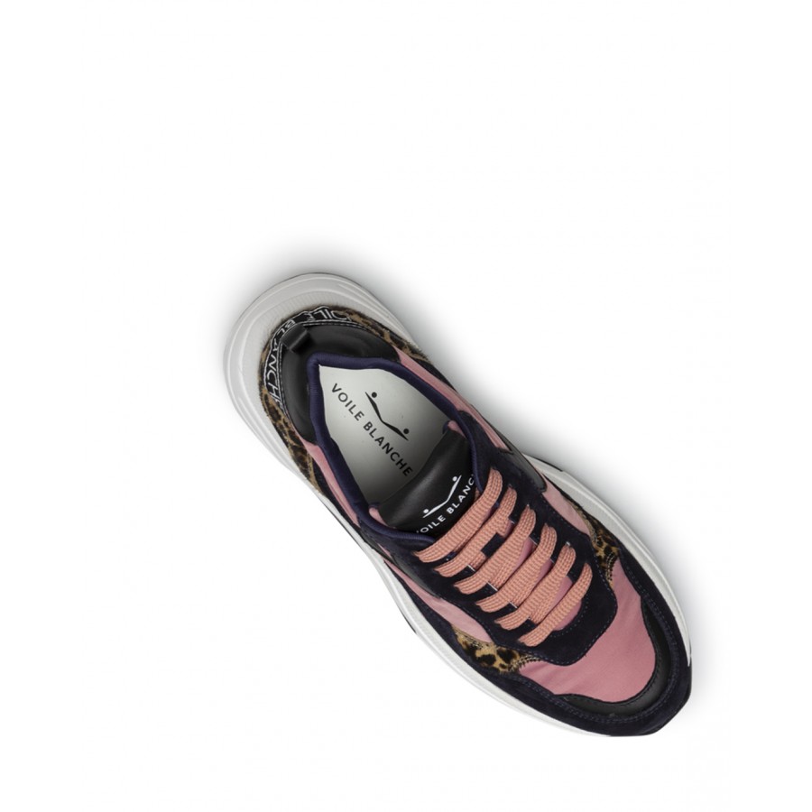 Damen Schuhe Sneakers VOILE BLANCHE Bea02 Navy Rose Dunkelblau Rosa