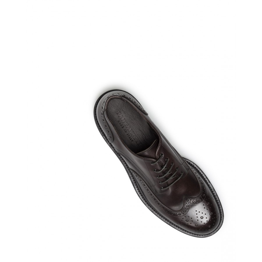 Men's Classic Shoes PANTANETTI 14907G Anil Moka Leather Dark Brown
