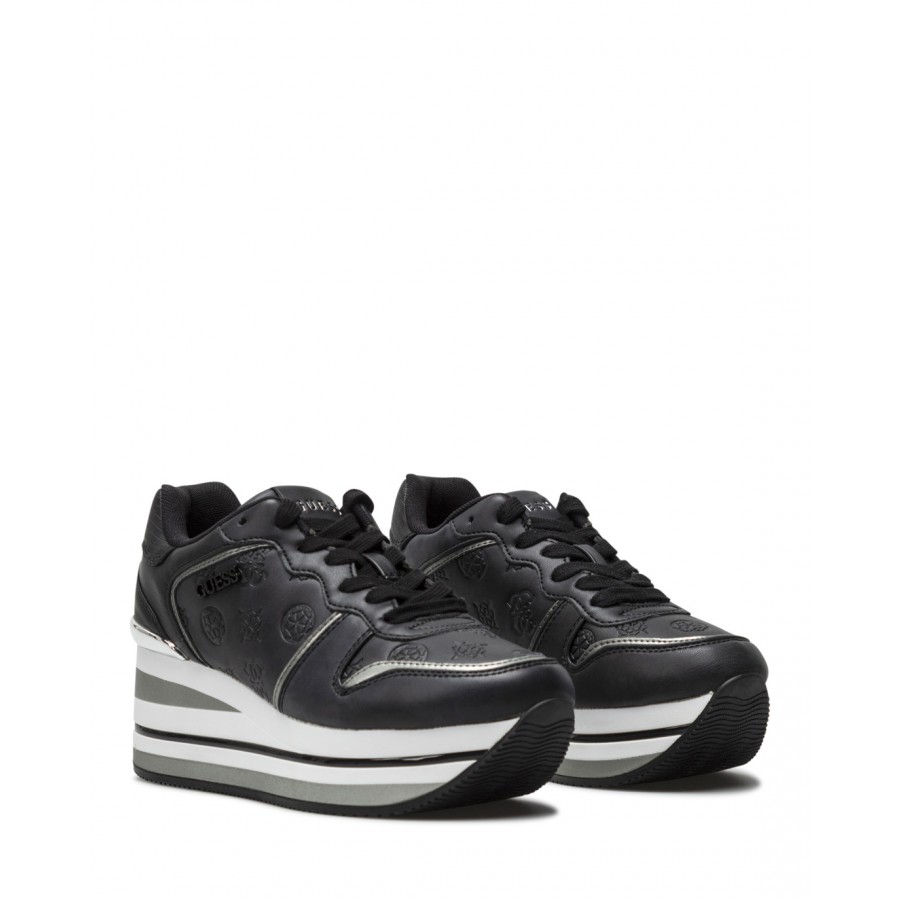 Women's Shoes Sneakers GUESS FL7HEEFAL12 Blkbl Black Silver