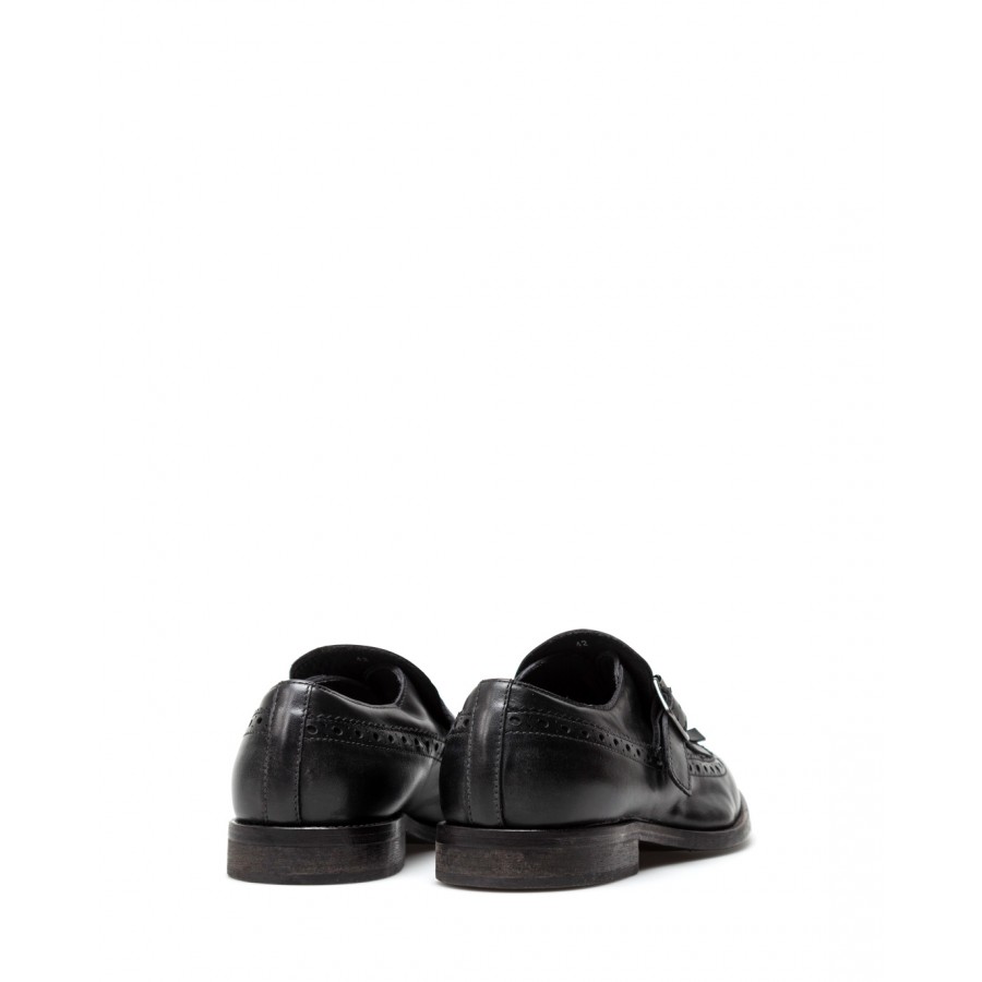 Men's Elegant Shoes MOMA 2FW137 Vitello Nero Leather Black