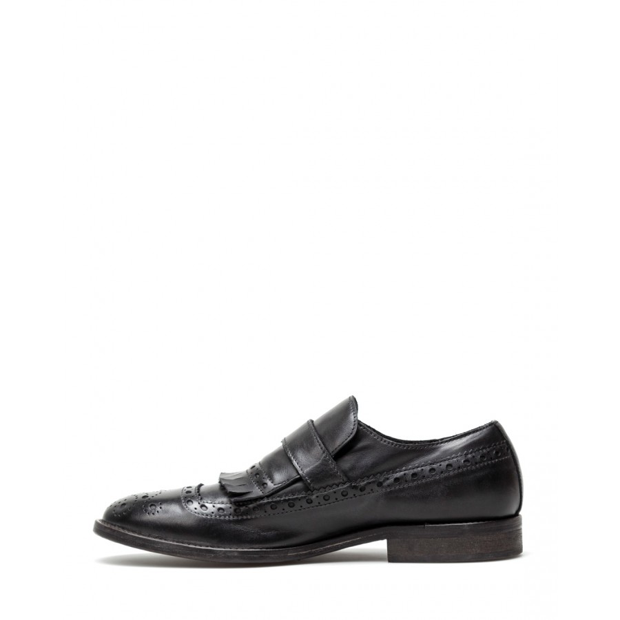 Men's Elegant Shoes MOMA 2FW137 Vitello Nero Leather Black