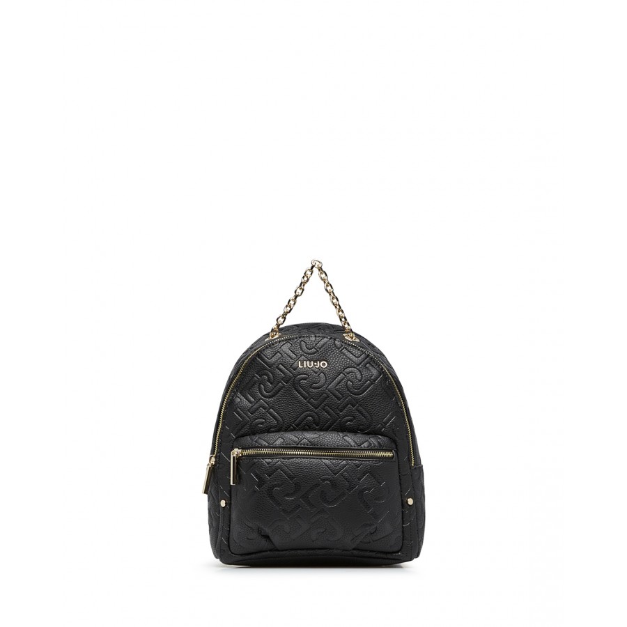 Women's Bag Backpack LIU JO Milano AF1150 E0538 Black Synthetic Leather