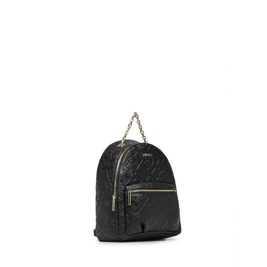 Women's Bag Backpack LIU JO Milano AF1150 E0538 Black Synthetic Leather