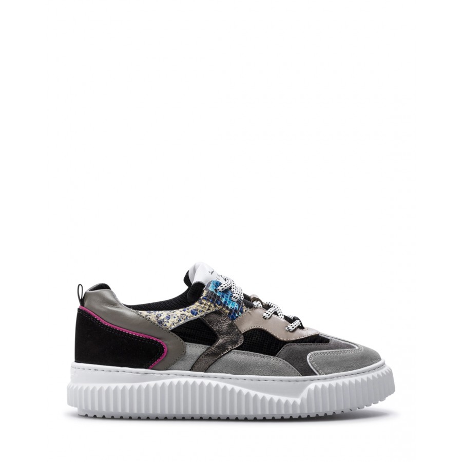 Damen Schuhe Sneakers VOILE BLANCHE Malvina 1B67 Grey Black Grau Schwarz