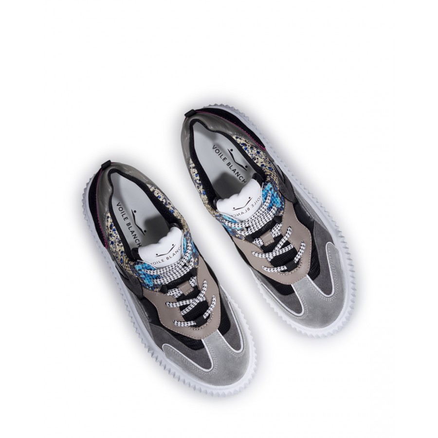 Scarpe Donna Sneakers VOILE BLANCHE Malvina 1B67 Grey Black Grigio Nero