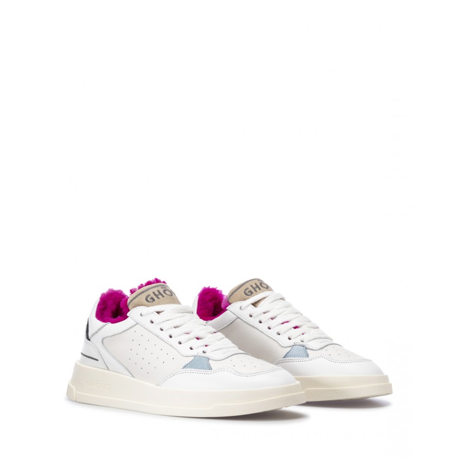 Chaussures Femmes Sneakers GHOUD TWLW CX17 Wht Fucsia Cuir Blanc