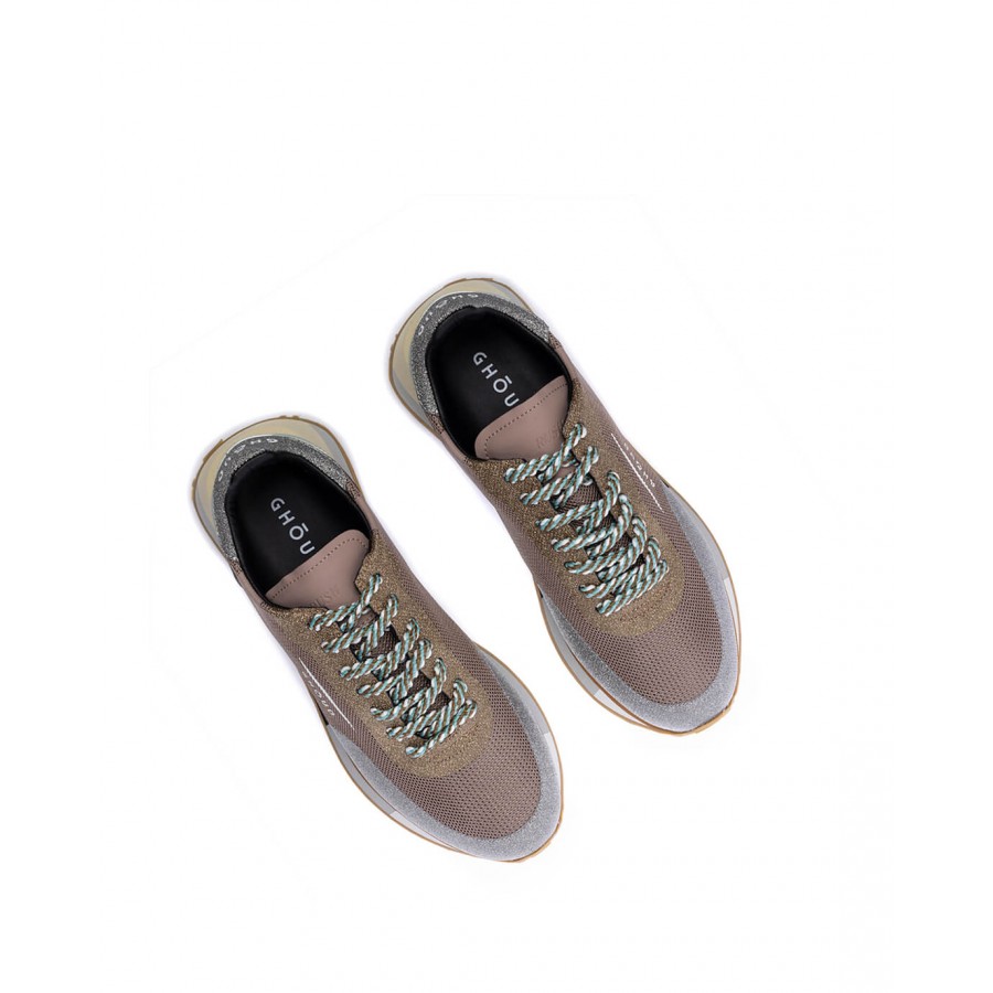 Chaussures Femmes Sneakers GHOUD SMLW MG29 Sand Plat Beige Platinum Cuir