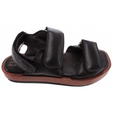 Women's Sandals Shoes MOMA 1GS020-LU Lubrix Nero Leather Black