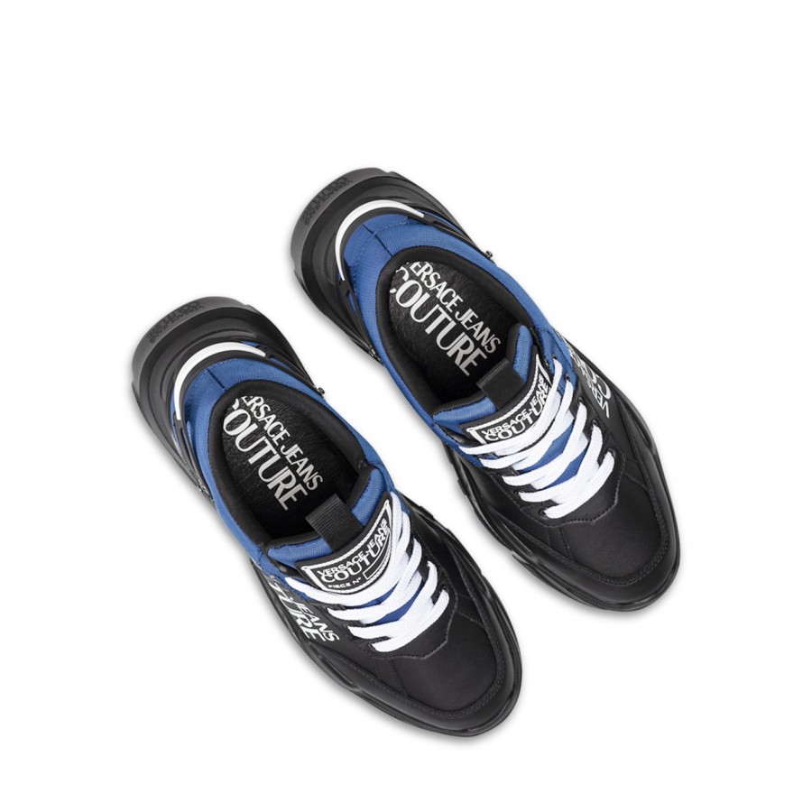 Scarpe Uomo Sneakers VERSACE JEANS COUTURE Speedtrack Logo Nero Azzurro
