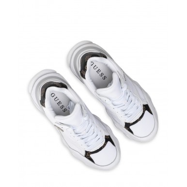 Scarpe Sneakers Donna GUESS FL8N2FAL12 White Bianche Pelle