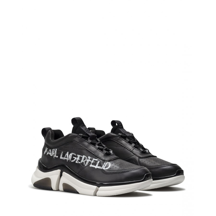 Scarpe Uomo Sneakers KARL LAGERFELD KL51710 000 Black Pelle Nera