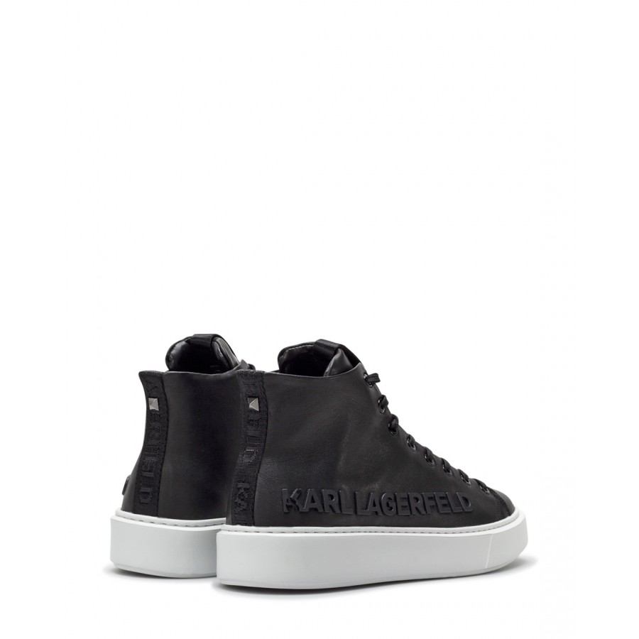 Scarpe Uomo Sneakers KARL LAGERFELD KL52255 000 Black Pelle Nera