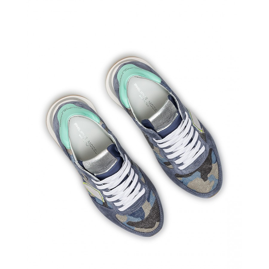 Scarpe Donna Sneakers PHILIPPE MODEL Paris TZLD CN12 Bleu Jaune Blu