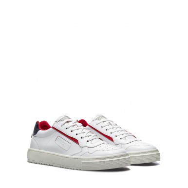 Scarpe Uomo Sneakers VOILE BLANCHE Hybro 1N09 White Blue Red Bianche