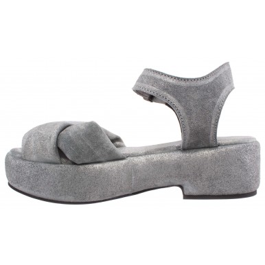 Women's Sandals Shoes  MOMA 1GS014-HU Metal Argento Suede Gray