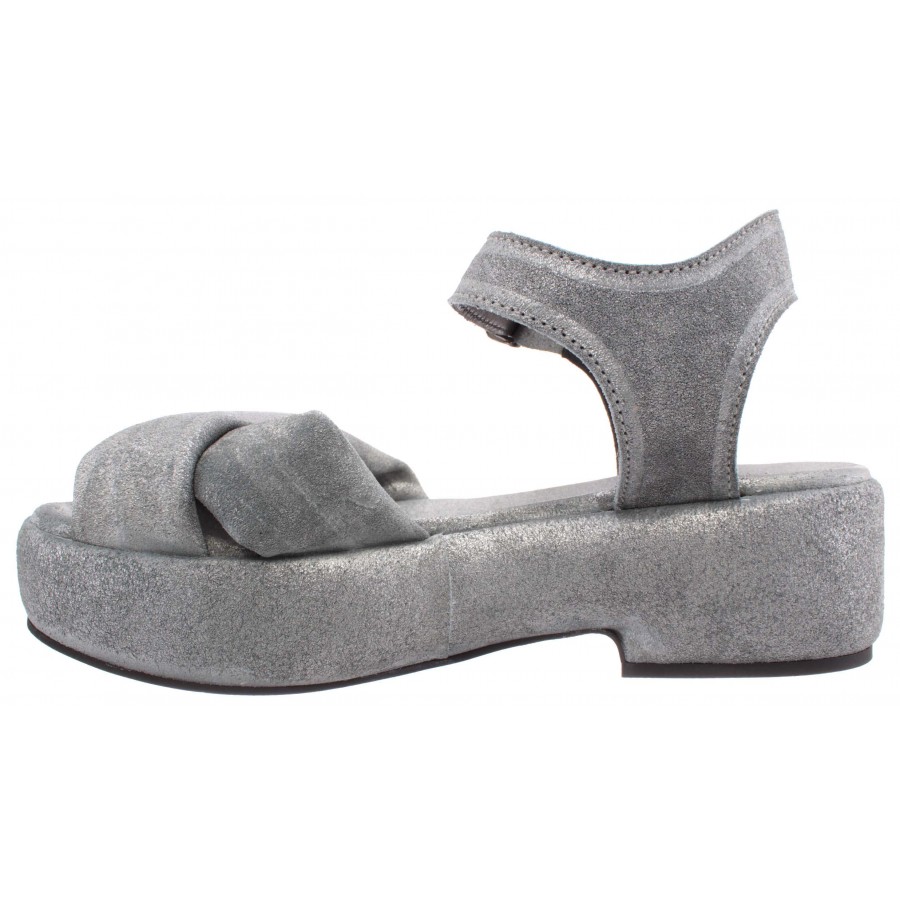 Women's Sandals Shoes  MOMA 1GS014-HU Metal Argento Suede Gray