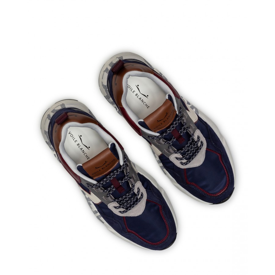 Scarpe Uomo Sneakers VOILE BLANCHE Club16 Navy Burgund 1C04 Blu