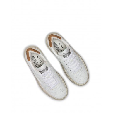 Scarpe Donna Sneakers VOILE BLANCHE Hybro White Cognac 1N33 Bianche