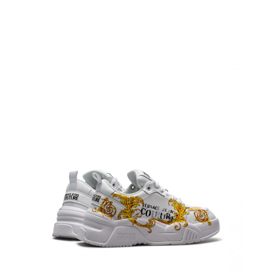 Versace Jeans Couture White Signature Print Lace Up Sneakers-11 for Womens  - Walmart.com