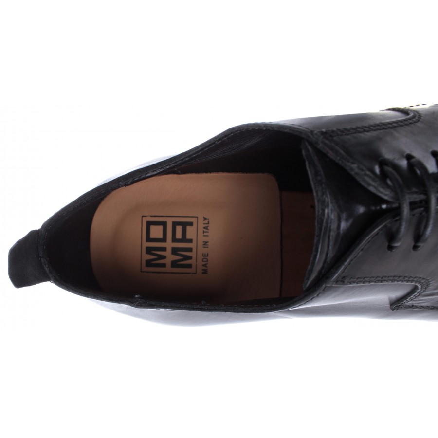 Men's Elegant Shoes MOMA 2AS034-MU Murano Nero Leather Black