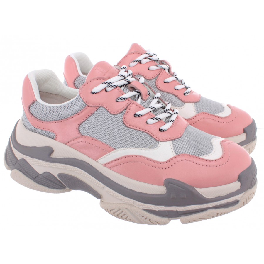 Sneakers Donna LA CARRIE 601 506 10 P045A MUK Pelle Tessuto Rosa