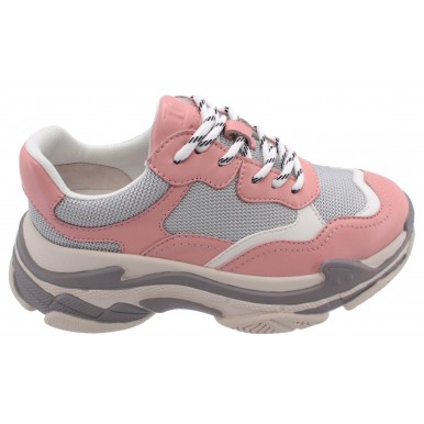 Sneakers Donna LA CARRIE 601 506 10 P045A MUK Pelle Tessuto Rosa