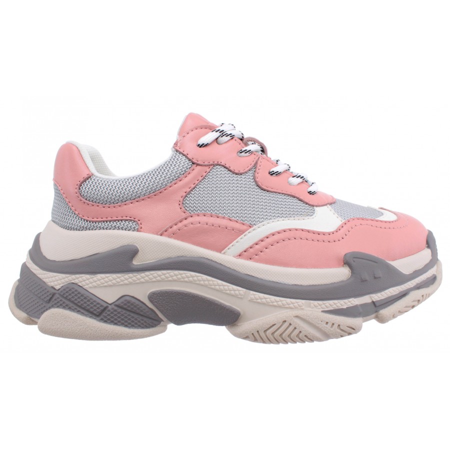 Women's Sneakers LA CARRIE 601 506 10 P045A MUK Leather Fabric Pink